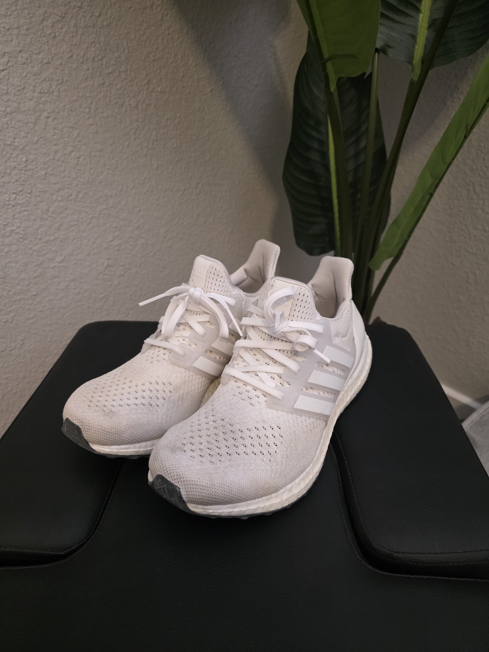 Adidas Ultraboost White Knit Running Shoes